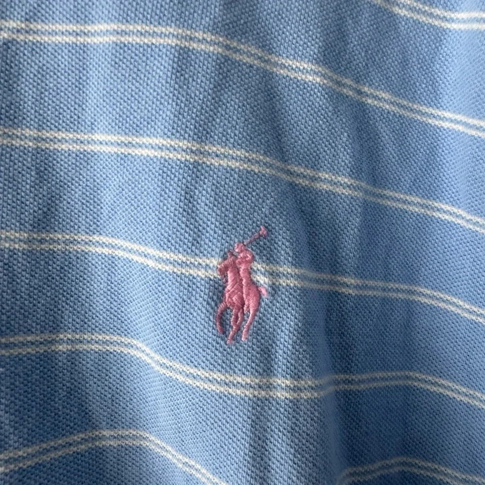 Polo Ralph Lauren Light Blue & White Striped Polo Shirt XXL Pink Pony